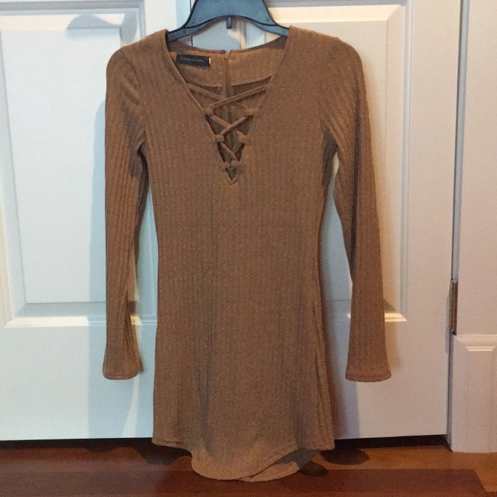 Tan longe sleeve dress